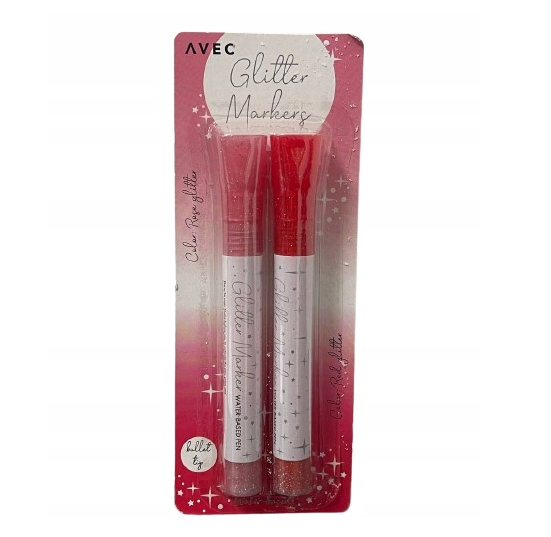 Pisaki flamastry markery brokatowe wodne 2 sztuki