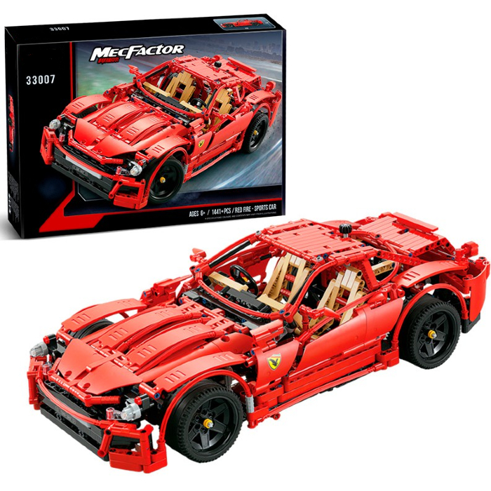Klocki konstrukcyjne samochód wyścigowy Czerwony 1441 elementów