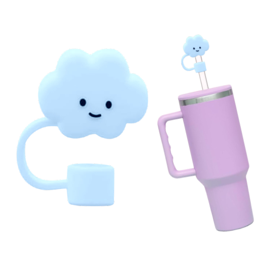 Osłonka na słomkę pyłoszczelna silikonowa Niebieska Chmurka
