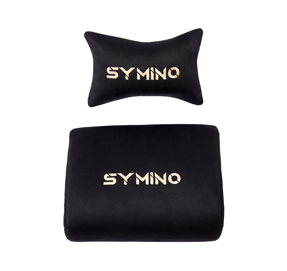 Krzesło gamingowe Symino czarne z podnóżkiem