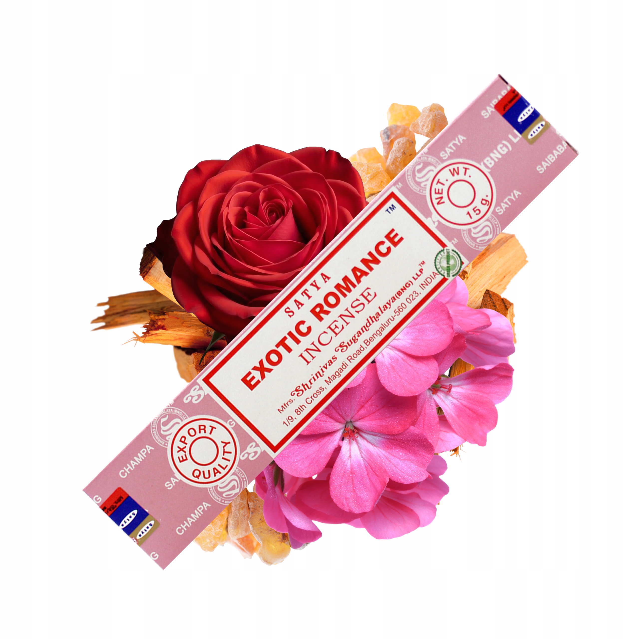 Pudełko 15g kadzidełek Satya Exotic Romance