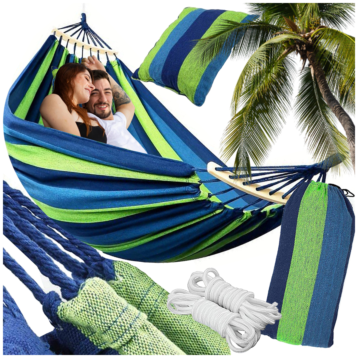 Brazilian two-bed hammak with cushion xxl large 200kg