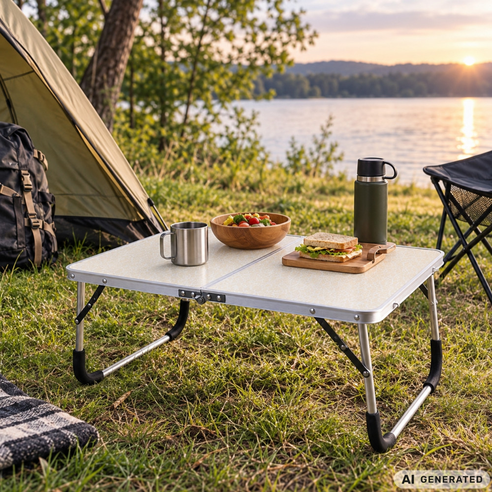 Folding table tourist table under tent suitcase garden 40x30
