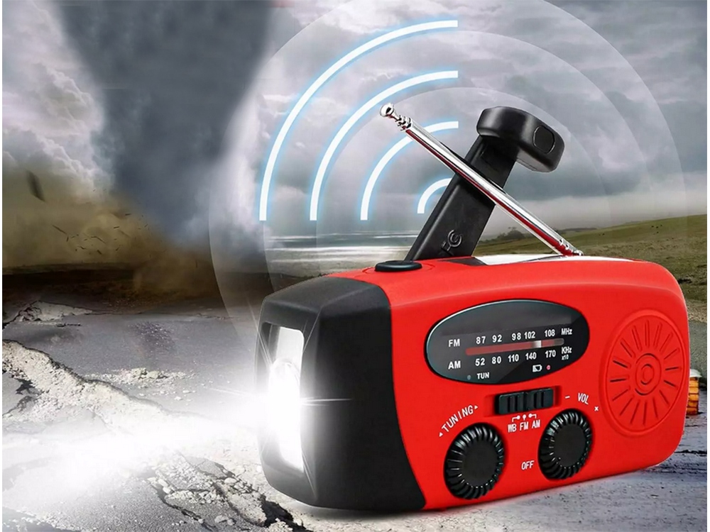 Radio Portatile BSL CT-6127 AM/FM - Ricarica Solare E A Manovella, Torcia LED, Power Bank 2000mAh