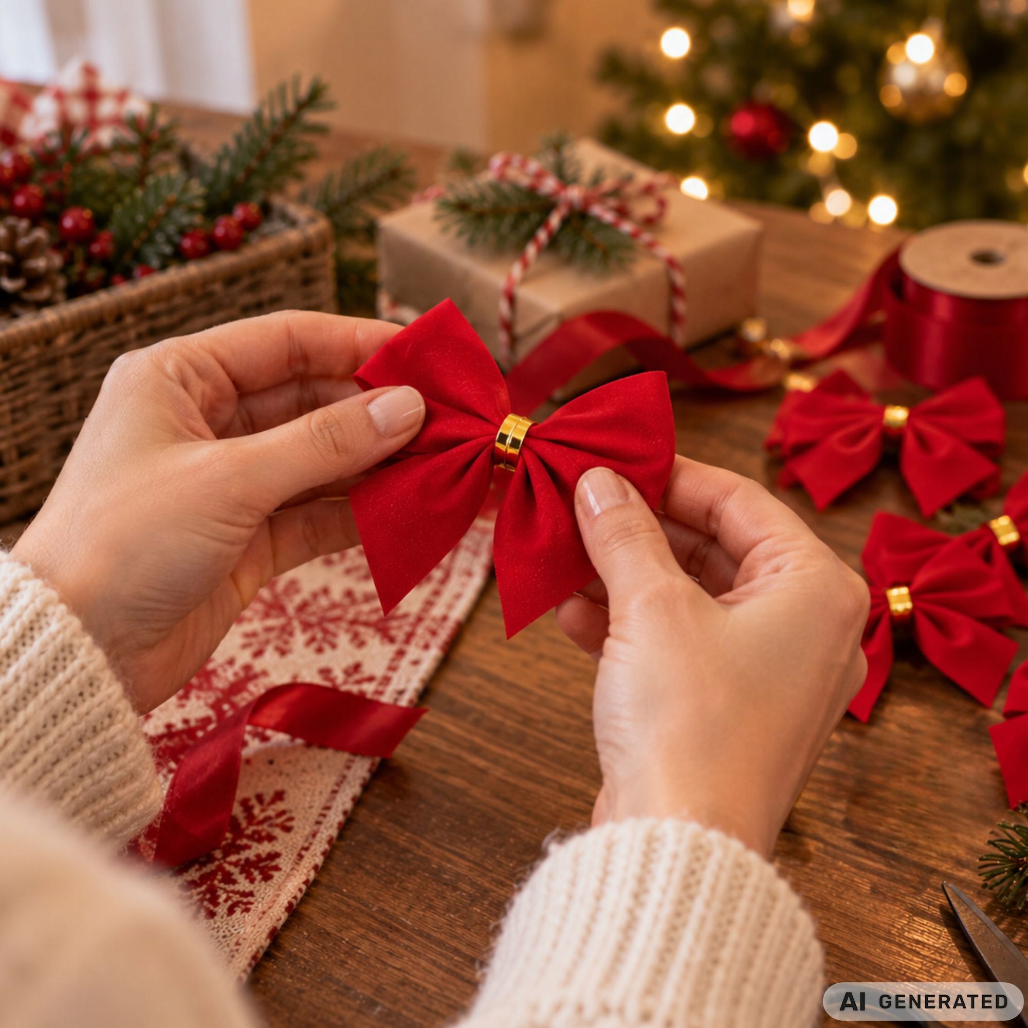 Schleifen für den weihnachtsbaum – rote weihnachtsdekorationen, 12 stück | KATEGORIEN \ Haus und Garten \ Ausrüstung \ Dekorationen für Weihnachten und besondere Anlässe