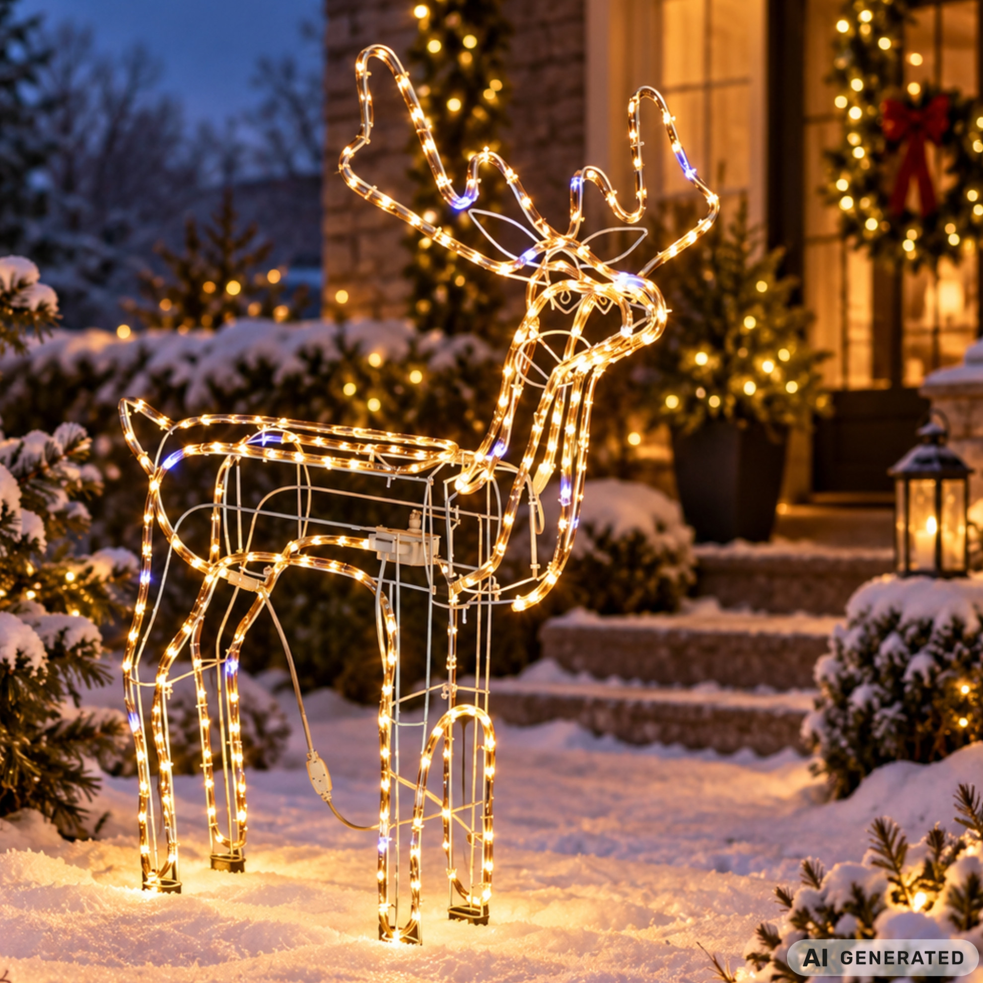 Leuchtendes rentier 216 led weihnachtsdekoration grosser garten mit beweglichem kopf Warmweiß KATEGORIEN \ Haus und Garten \ Ausrüstung \ Dekorationen für Weihnachten und besondere Anlässe \ Weihnachten \ Außenbeleuchtung