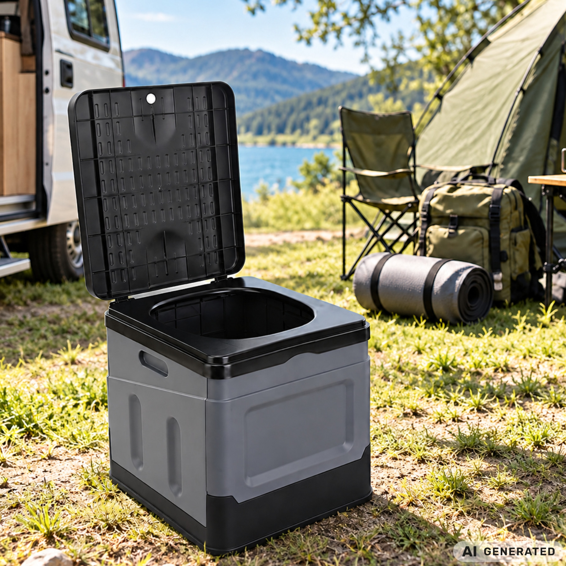 Toilette für touristen, tragbar, für camping, zusammenklappbar, mobiles wc, zelt, grundstück | KATEGORIEN \ Sport und Tourismus \ Tourismus \ Hygiene \ Touristen-Toiletten