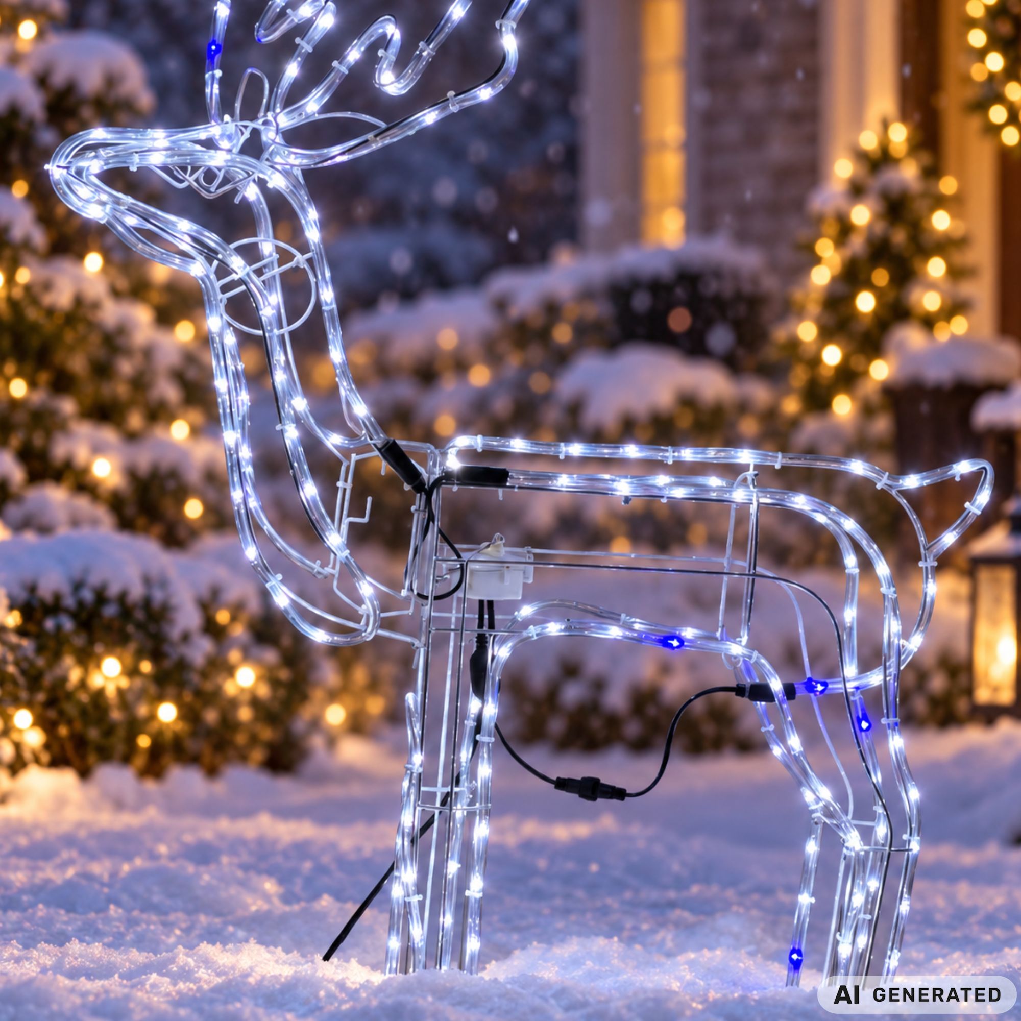 Leuchtendes rentier 216 led weihnachtsdekoration mit beweglichem kopf grosser garten Kaltes Weiß | KATEGORIEN \ Haus und Garten \ Ausrüstung \ Dekorationen für Weihnachten und besondere Anlässe \ Weihnachten \ Außenbeleuchtung