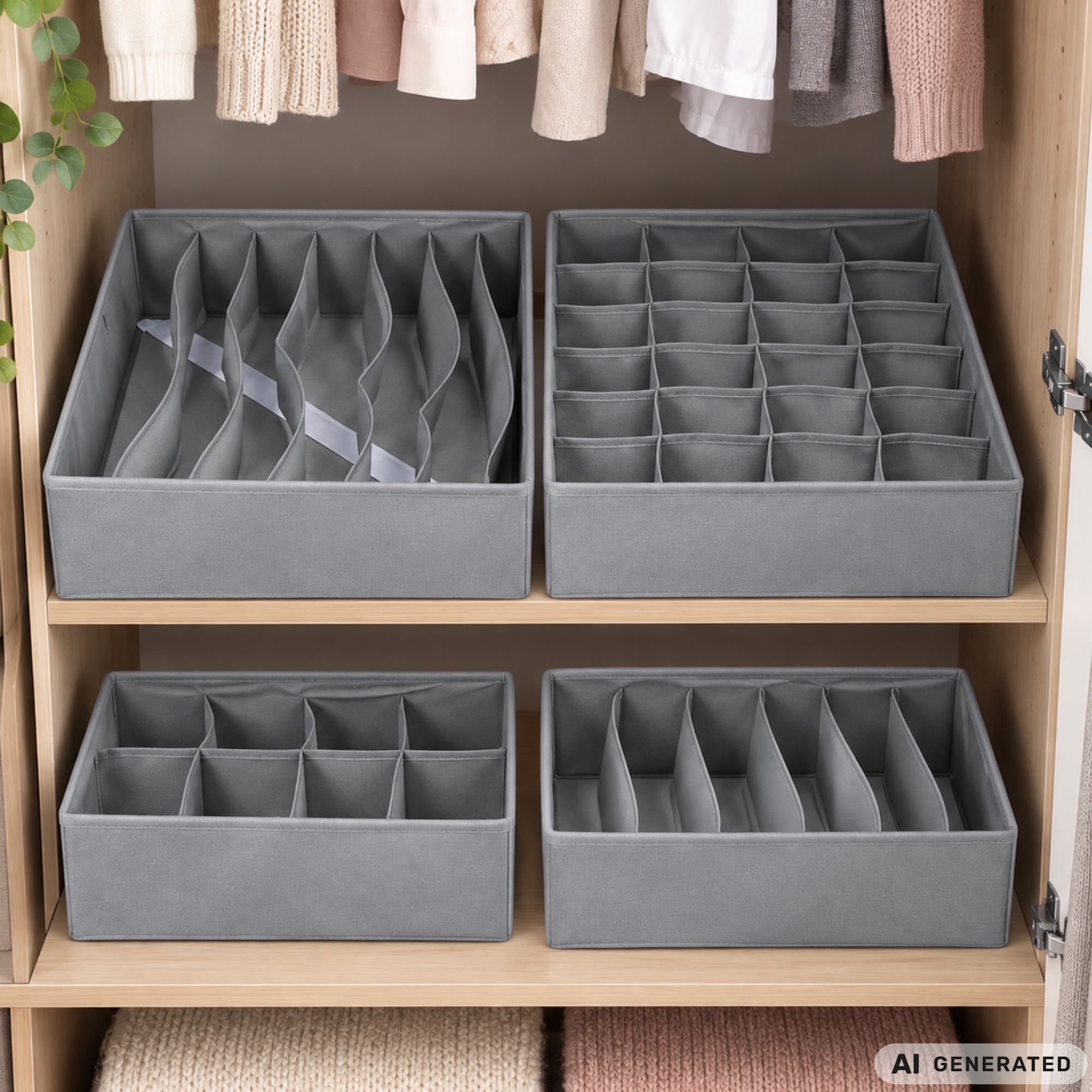 Unterwäsche-organisator socken-schubladen-schrank-box 4er-set | KATEGORIEN \ Haus und Garten \ Möbel \ Matten und Organizer für Schubladen und Schränke