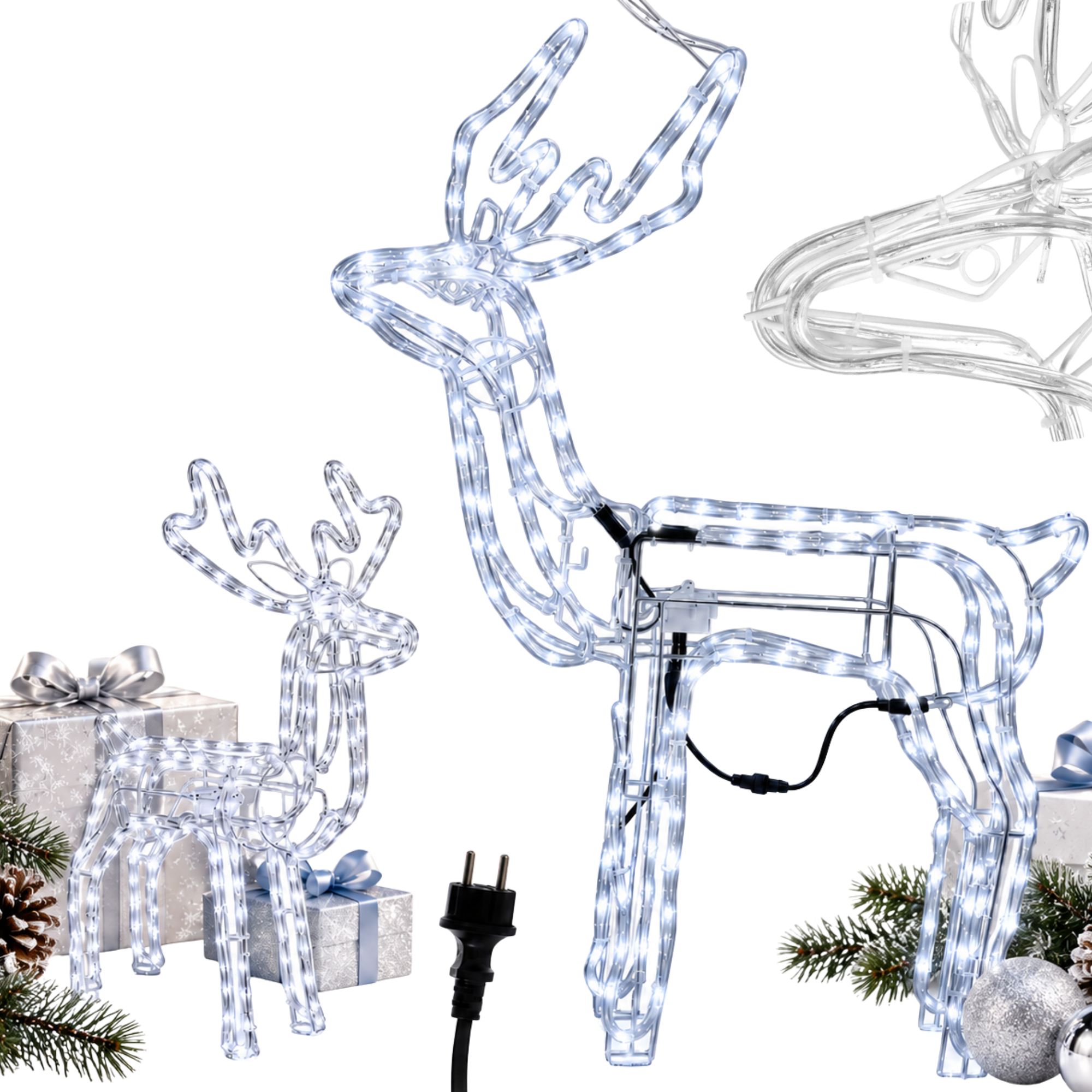Leuchtendes rentier 216 led weihnachtsdekoration mit beweglichem kopf grosser garten Kaltes Weiß | KATEGORIEN \ Haus und Garten \ Ausrüstung \ Dekorationen für Weihnachten und besondere Anlässe \ Weihnachten \ Außenbeleuchtung