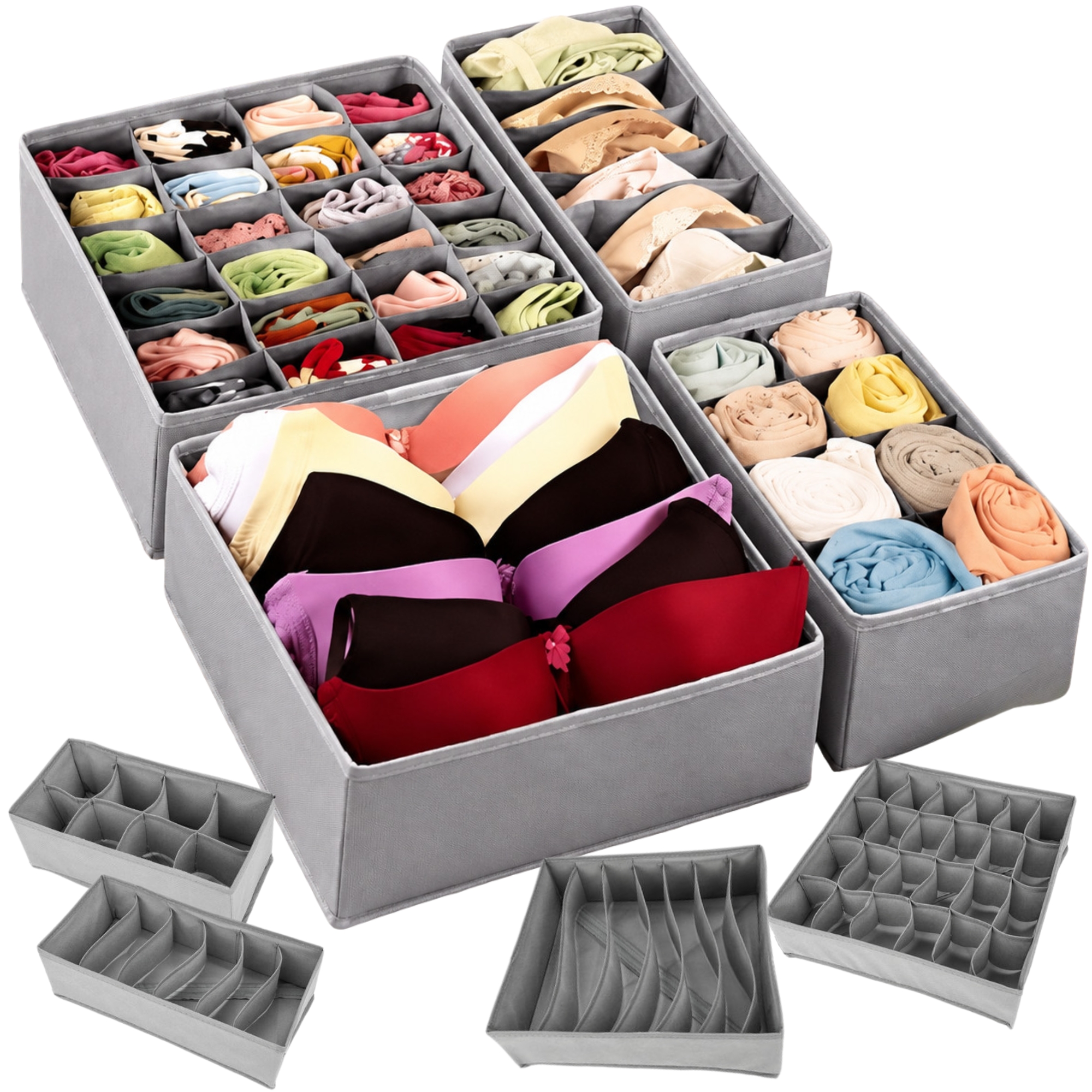 Unterwäsche-organisator socken-schubladen-schrank-box 4er-set | KATEGORIEN \ Haus und Garten \ Möbel \ Matten und Organizer für Schubladen und Schränke