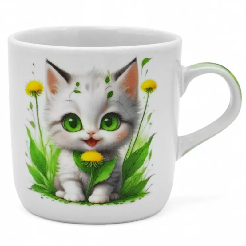 ZESTAW PORCELANOWY DZIECIĘCY OBIADOWY BELLA FIORE KOT KOTEK  X 4 EL.