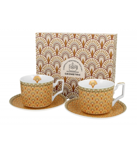 FILIŻANKA + SPODEK DUO GEOMETRIC SOLIS 250 ML X 2 SZT