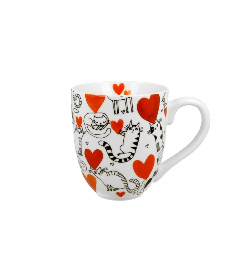 KUBEK DUŻY XXL DUO KOT KOTY SERCA NA PREZENT 1000 ML