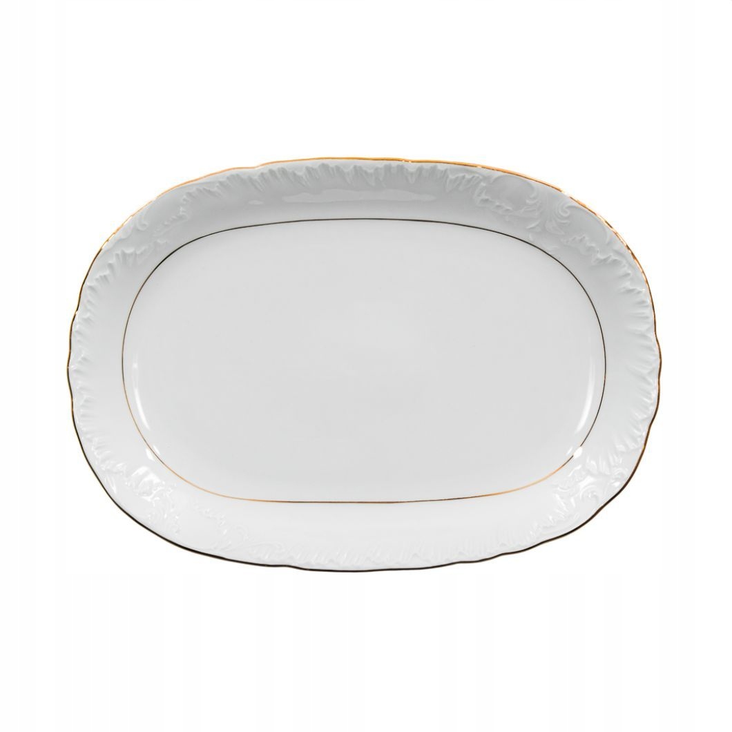 PÓŁMISEK OWALNY ZŁOTY ĆMIELÓW ROCOCO 3604 33 CM