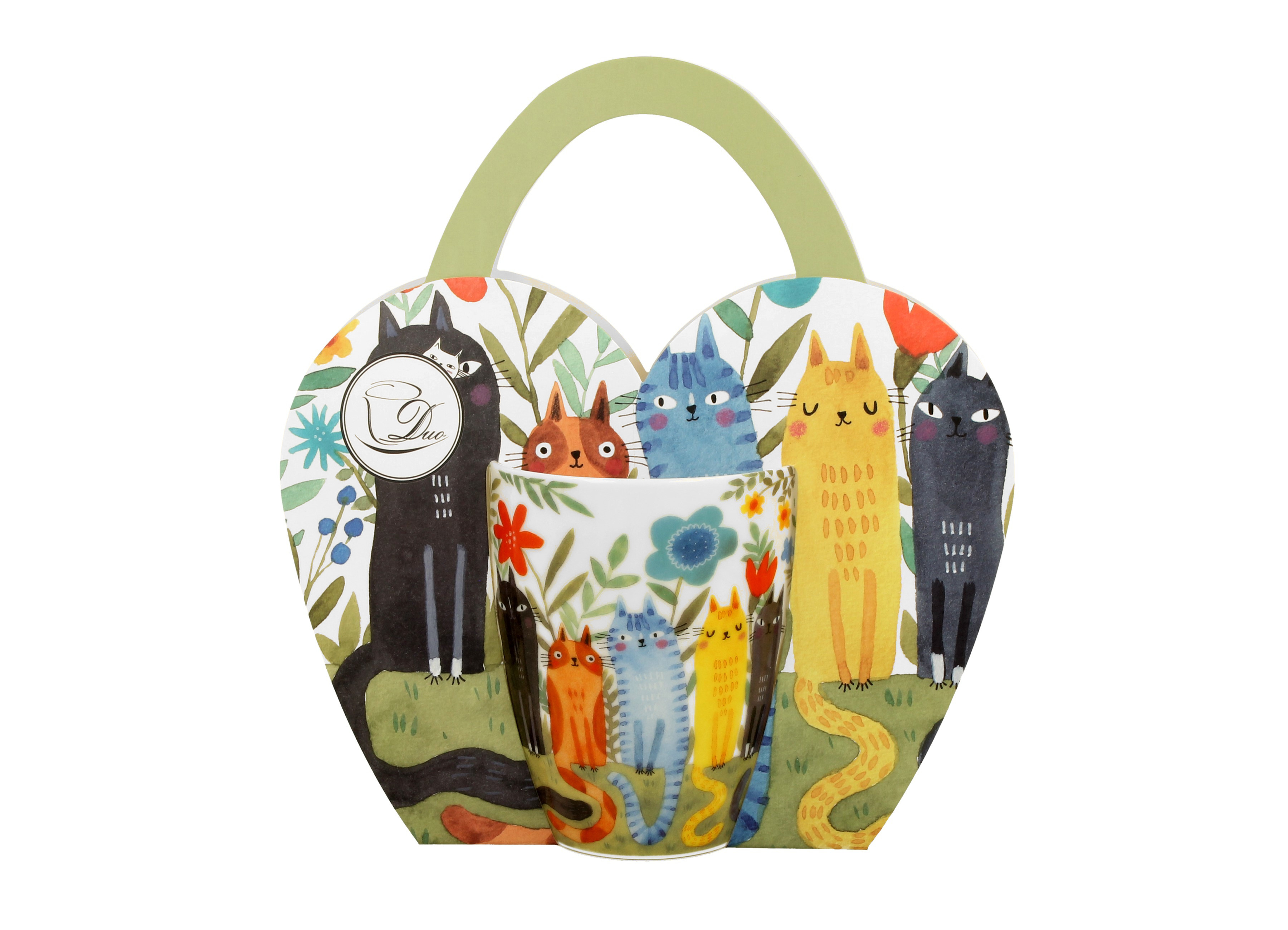 KUBEK DUO KOT KOTY OGRODOWE NA PREZENT 360 ML