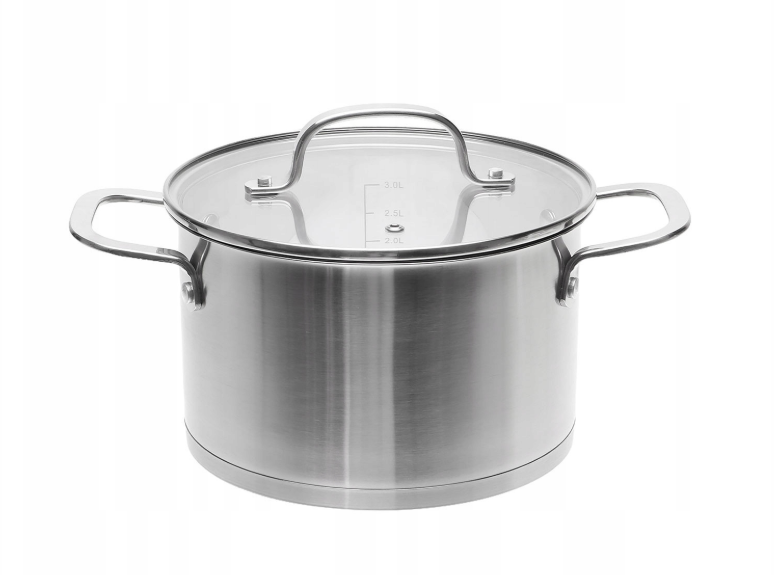 GARNEK STALOWY Z POKRYWKĄ SMART KITCHEN SANDOR 22 CM  5,1 L