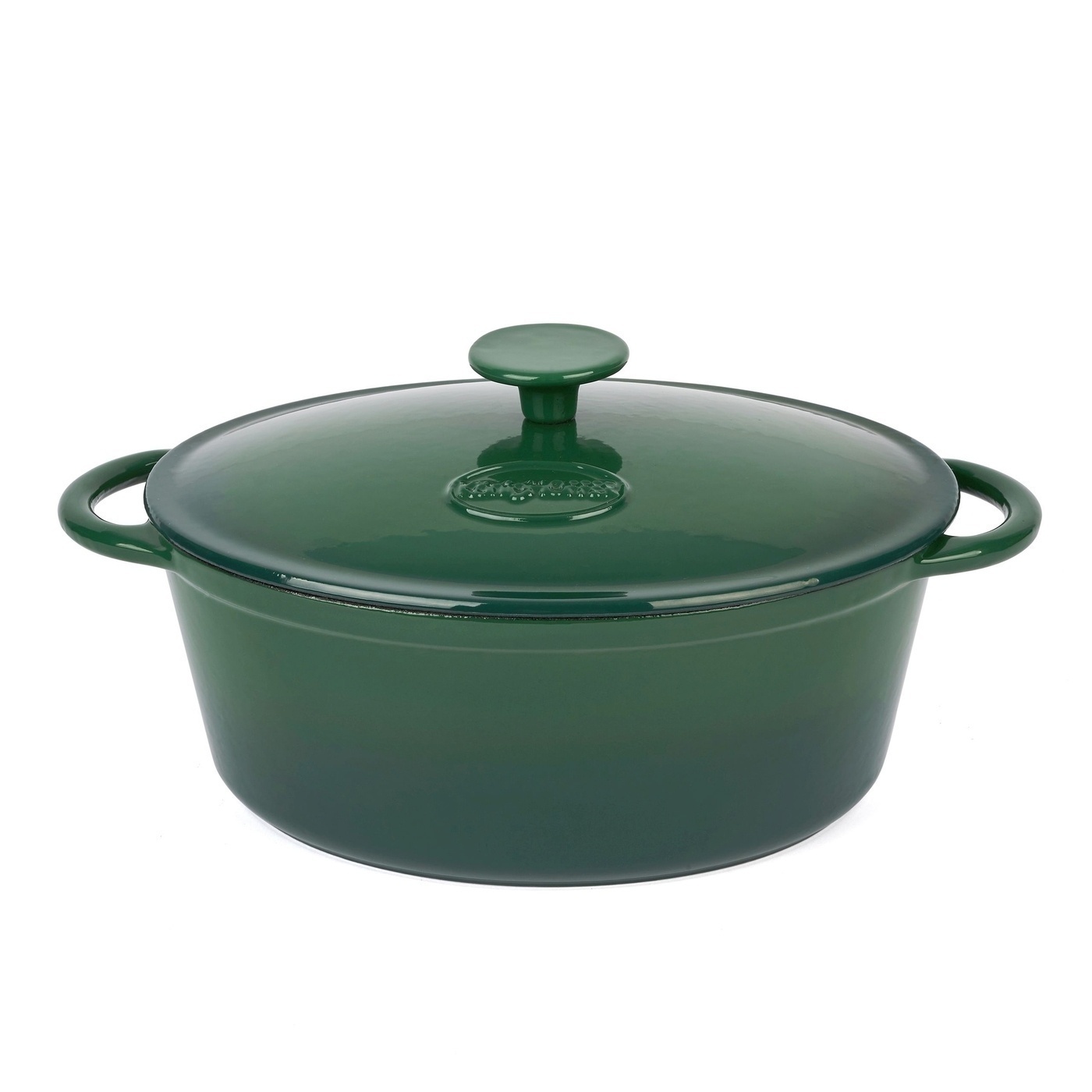 GĘSIARKA Z POKRYWKĄ OWALNA ŻELIWNA EMALIOWANA KONIGHOFFER ZIELONA 6,4 L