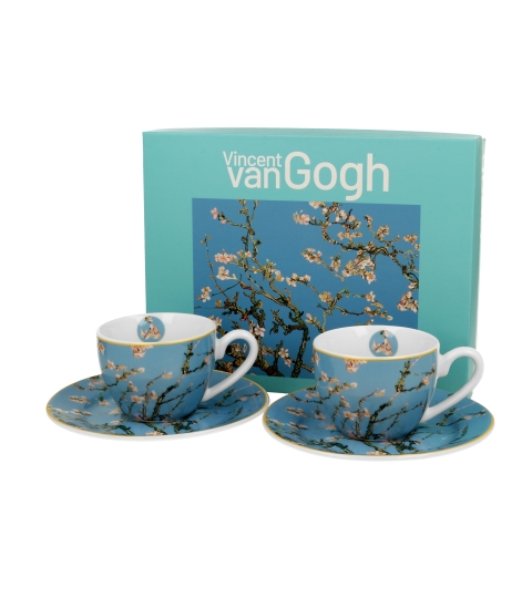 FILIŻANKI ZE SPODKIEM ESPRESSO DUO VAN GOGH MIGDAŁOWIEC 90 ML X 2 SZT