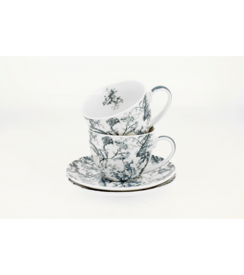 FILIŻANKI ZE SPODKIEM DUO ORIENT BLUE 250 ML X 2 SZT NA PREZENT