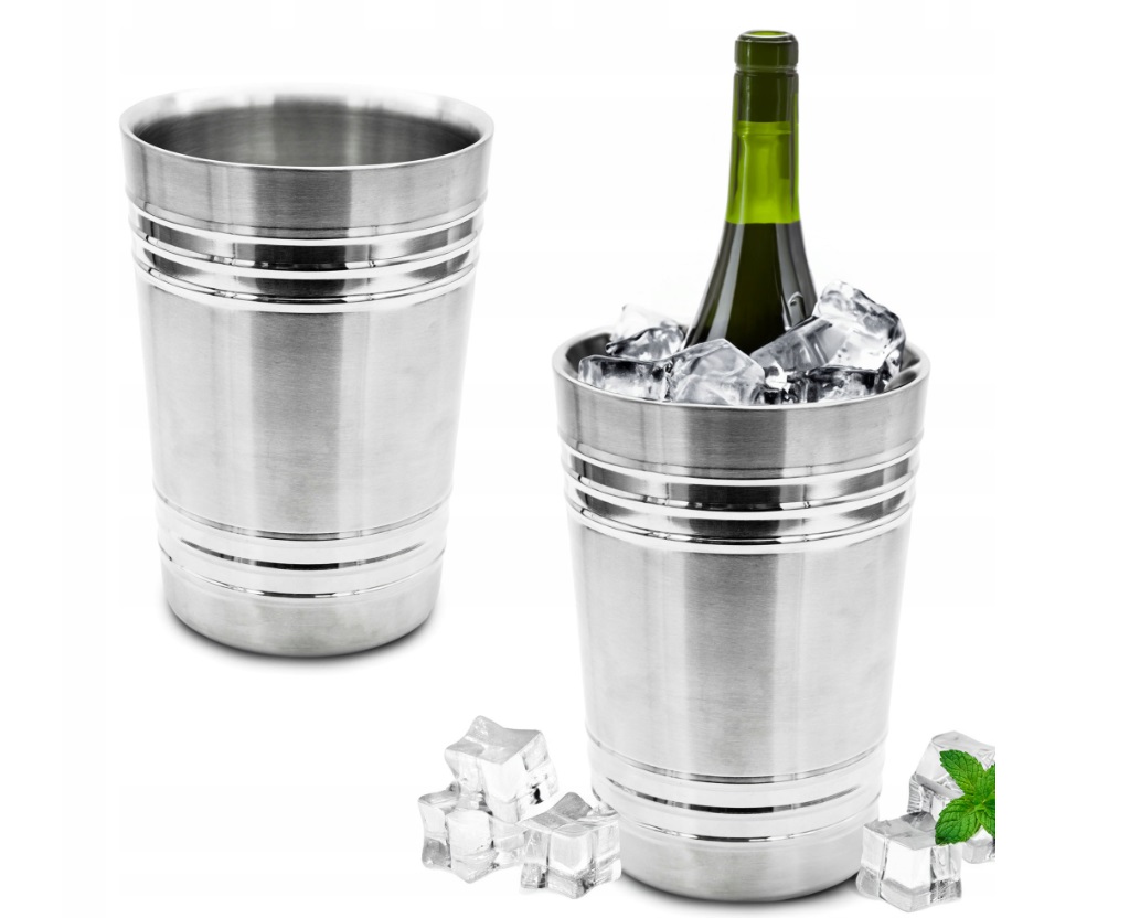 WIADERKO POJEMNIK STALOWY NA LÓD DO WINA SZAMPANA