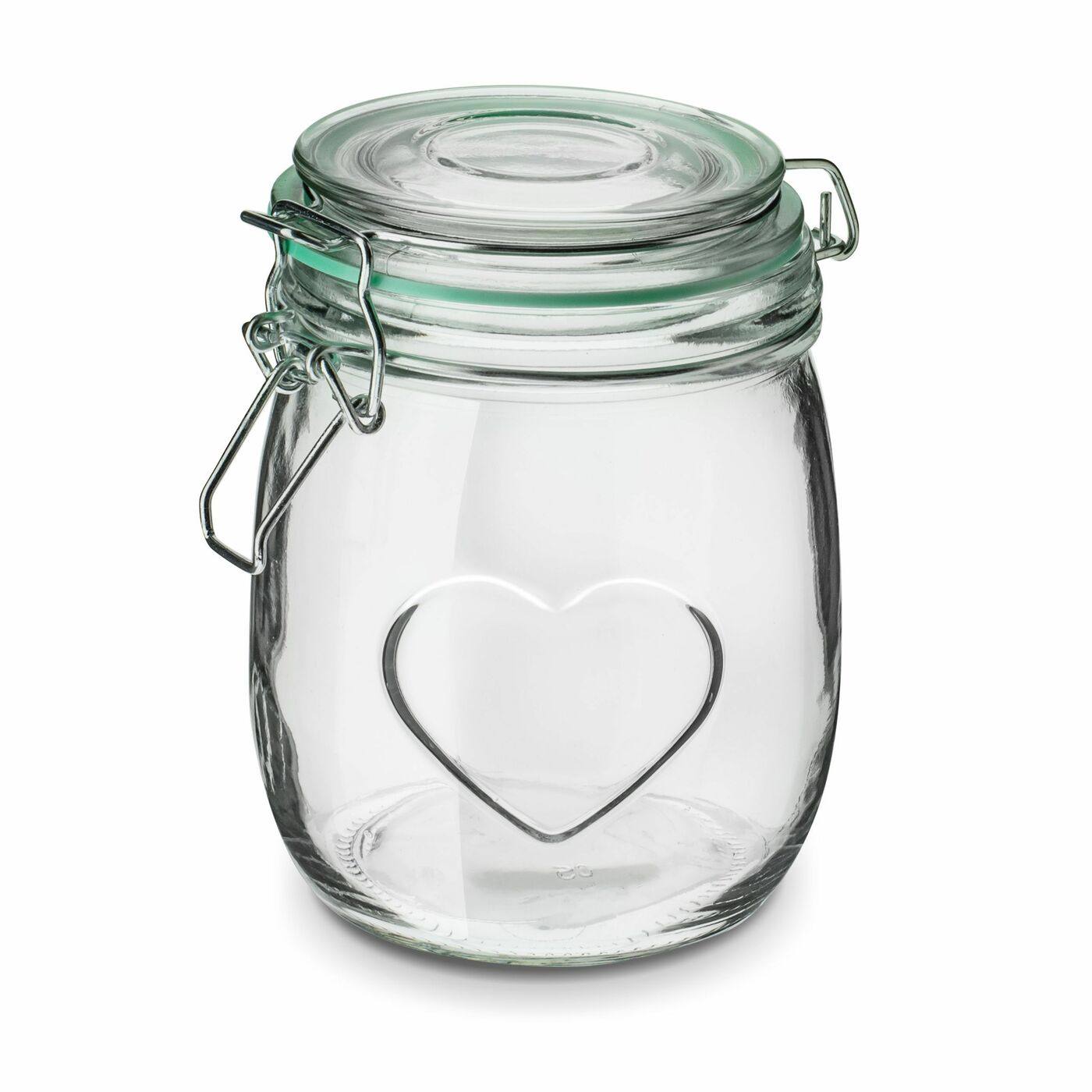 SŁOIK SZKLANY Z KLIPSEM SERCE PRZETWORY PRZYPRAWY 0,8 L