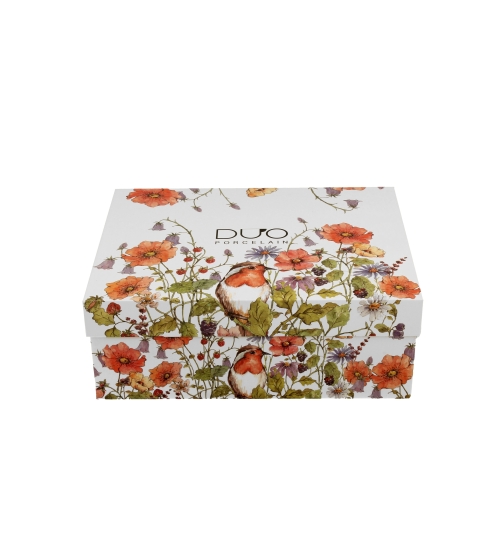 FILIŻANKI ZE SPODKIEM ESPRESSO DUO KWIATY MAKI 90 ML X 2 SZT