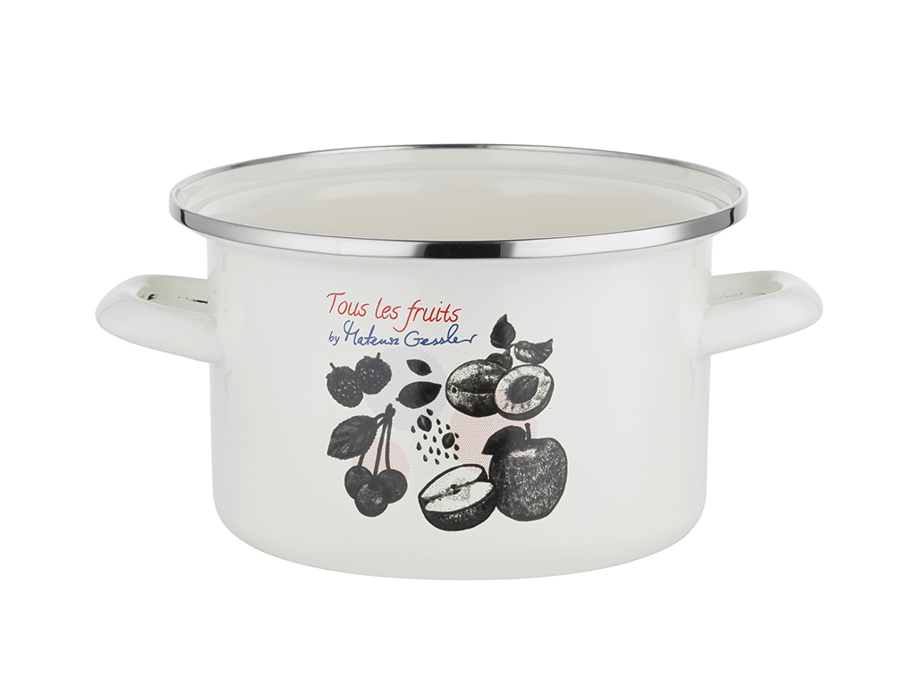 GARNEK EMALIOWANY PLESZEW FRUITS OWOCE 18 CM 2,65 L