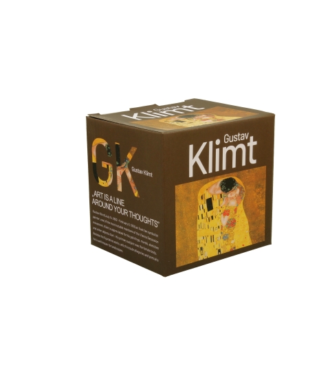 KUBEK Z ZAPARZACZEM POKRYWKĄ DUO GUSTAV KLIMT KISS CLASSIC POCAŁUNEK 430 ML