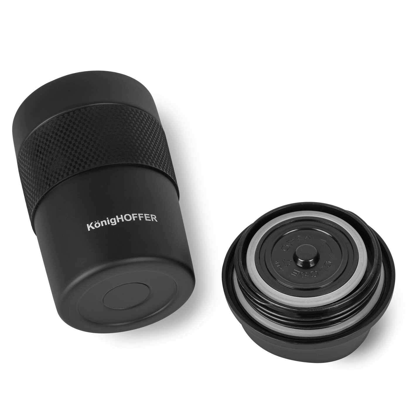 KUBEK TERMICZNY DO KAWY HERBATY KONIGHOFFER ELLIOT CZARNY 330 ML