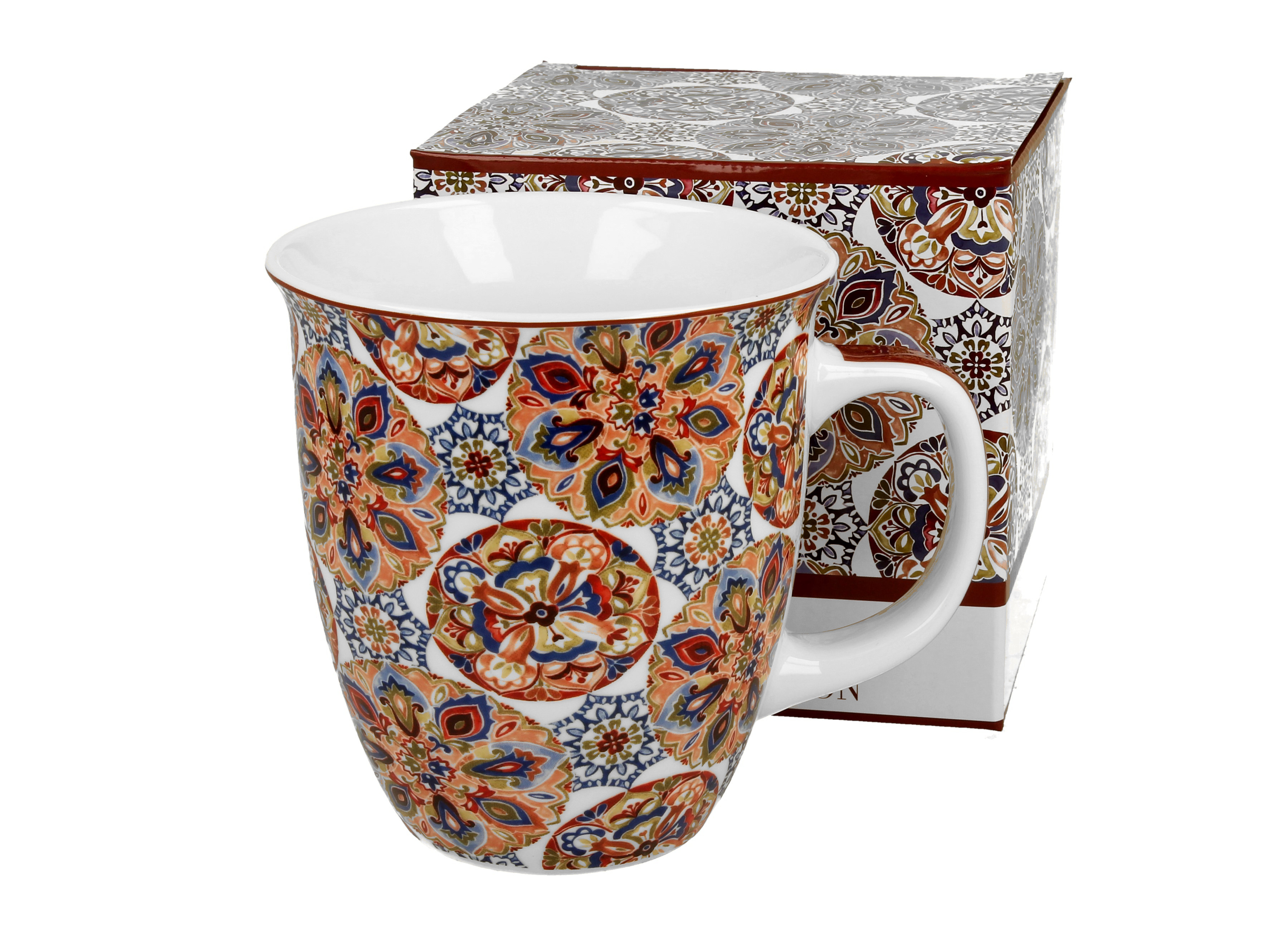 KUBEK DUŻY XXL DUO GANIKA RED CZERWONY ABSTRAKCJA 650 ML NA PREZENT