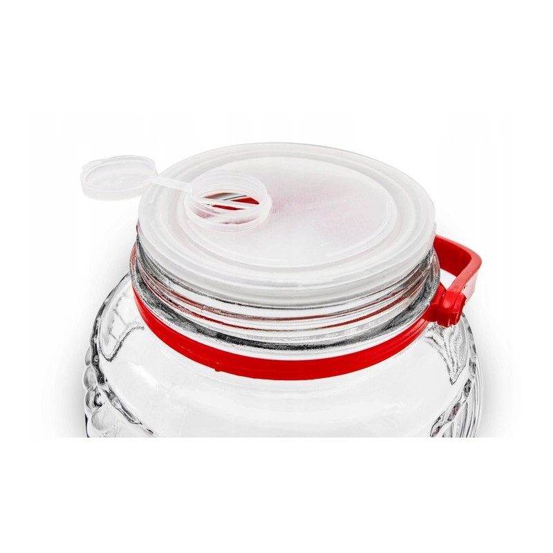 SŁOIK SZKLANY Z POKRYWKĄ I UCHWYTEM DO KISZENIA NA OGÓRKI 3 L