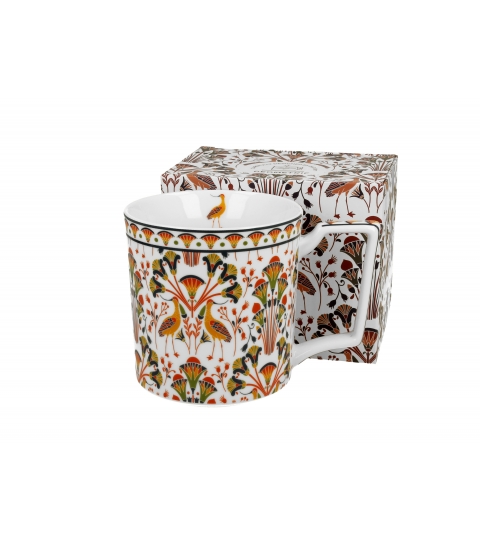 KUBEK PORCELANOWY DUŻY XXL DUO GEOMETRIC HERON 650 ML