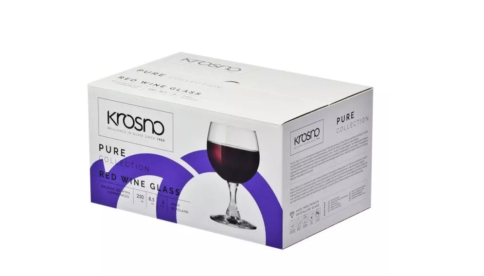 KIELISZKI WINA CZERWONEGO KROSNO PURE BASIC 250 ML