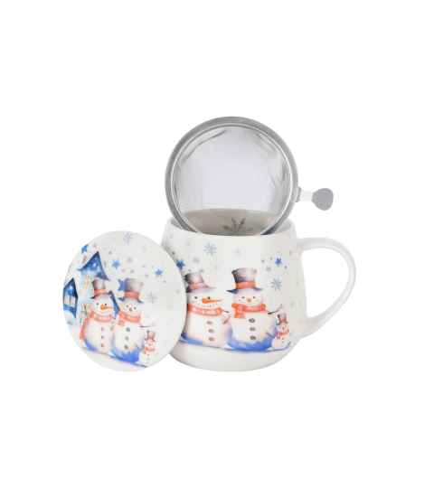 KUBEK Z ZAPARZACZEM POKRYWKĄ DUO ŚWIĘTA RODZINA BAŁWANÓW BAŁWAN 430 ML