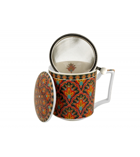 KUBEK Z ZAPARZACZEM I POKRYWKĄ DUO GEOMETRIC FESTUM 400 ML