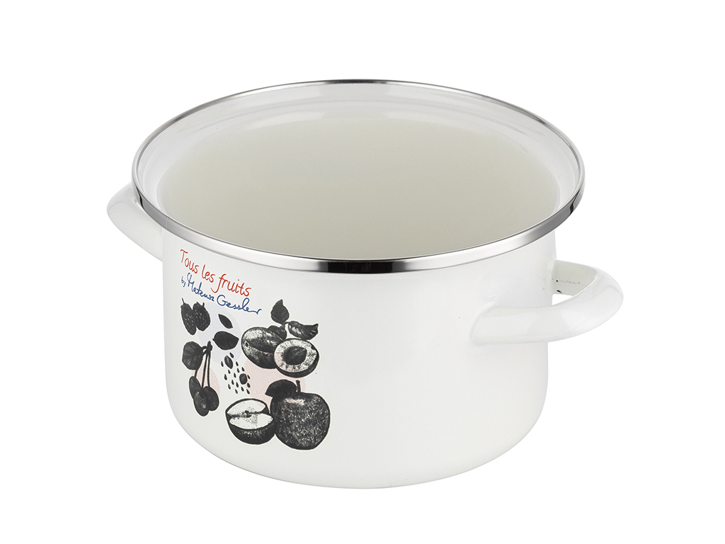 GARNEK EMALIOWANY PLESZEW FRUITS OWOCE 18 CM 2,65 L