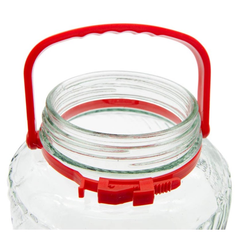 SŁOIK SZKLANY Z POKRYWKĄ I UCHWYTEM DO KISZENIA NA OGÓRKI 3 L