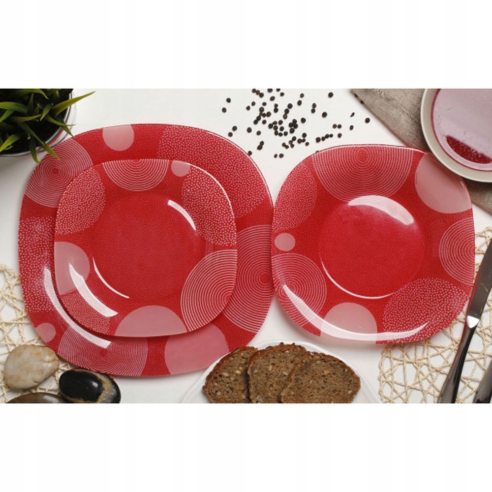 SERWIS OBIADOWY LUMINARC CONSTELLATION RED 6/18