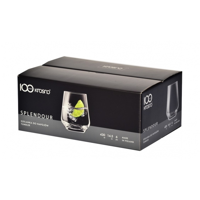 SZKLANKI NISKIE DO WHISKY KROSNO SPLENDOUR 400 ML X 6 SZT