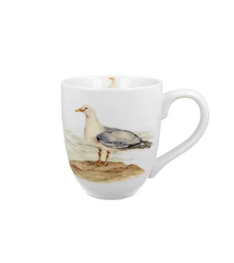 KUBEK DUŻY XXL DUO PTAKI MEWA SREBRZYSTA NA PREZENT 1000 ML