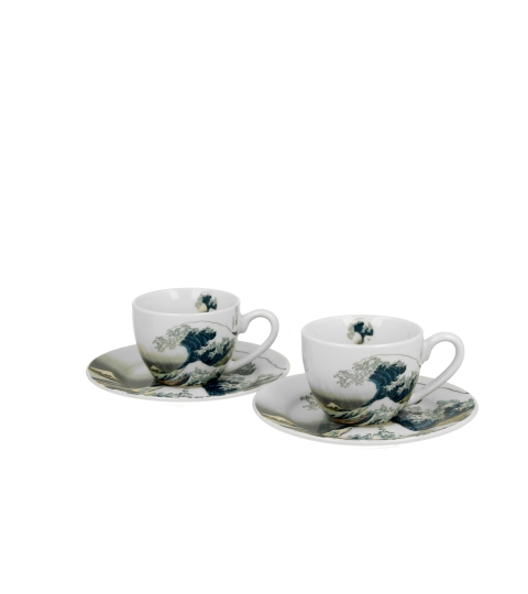 FILIŻANKI ZE SPODKIEM ESPRESSO DUO WIELKA FALA HOKUSAI 90 ML X 2 SZT