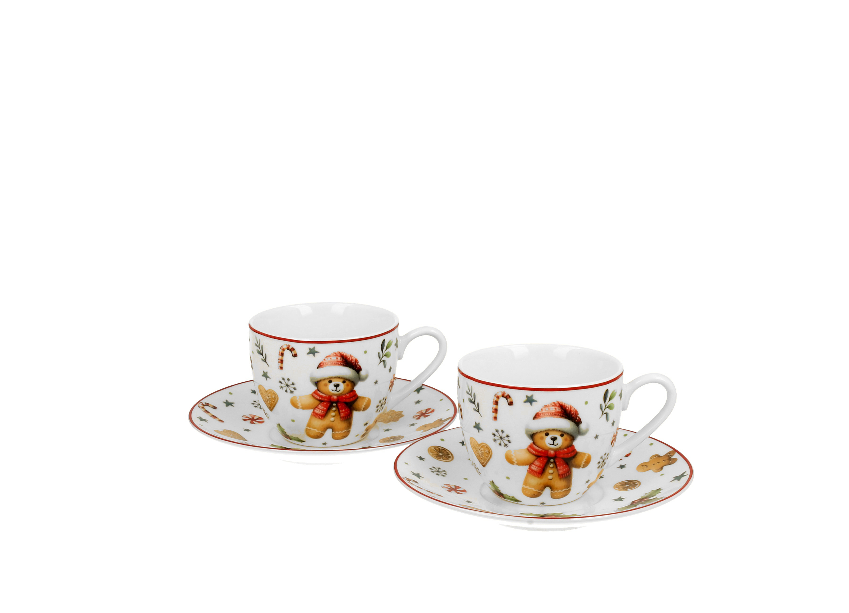 FILIŻANKA + SPODEK DO ESPRESSO DUO ŚWIĘTA CHRISTMAS PIERNIK 90 ML x 2