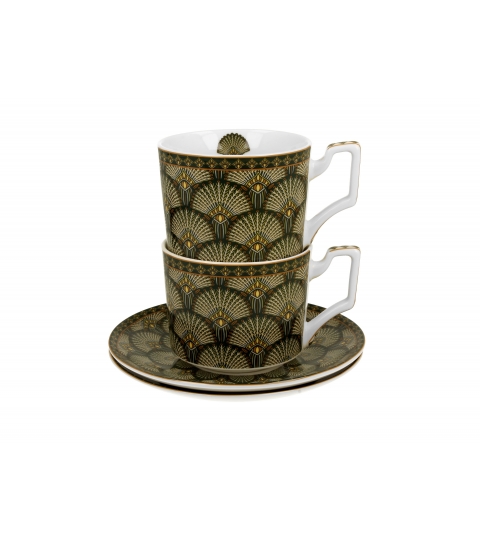 FILIŻANKA + SPODEK DUO GEOMETRIC VERDIGO 250 ML X 2 SZT