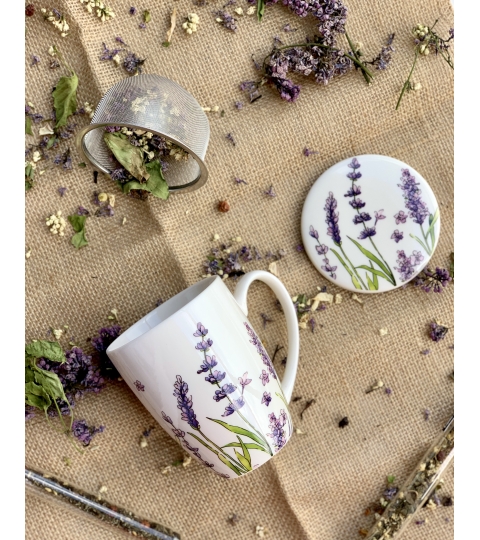 KUBEK Z ZAPARZACZEM I POKRYWKĄ DUO LAWENDA 360 ML