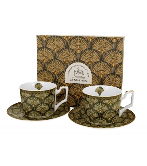 FILIŻANKA + SPODEK DUO GEOMETRIC VERDIGO 250 ML X 2 SZT