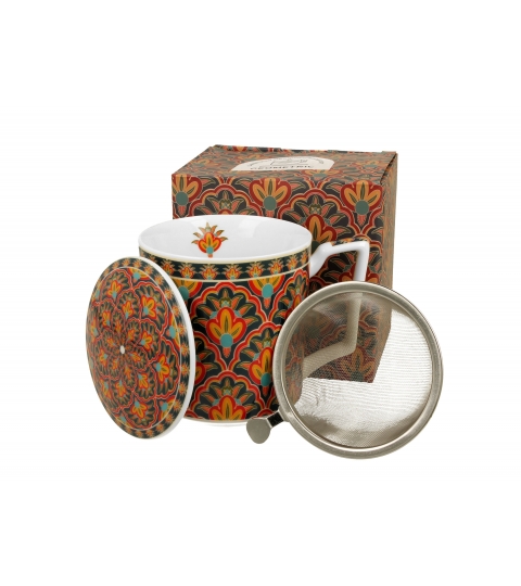 KUBEK Z ZAPARZACZEM I POKRYWKĄ DUO GEOMETRIC FESTUM 400 ML