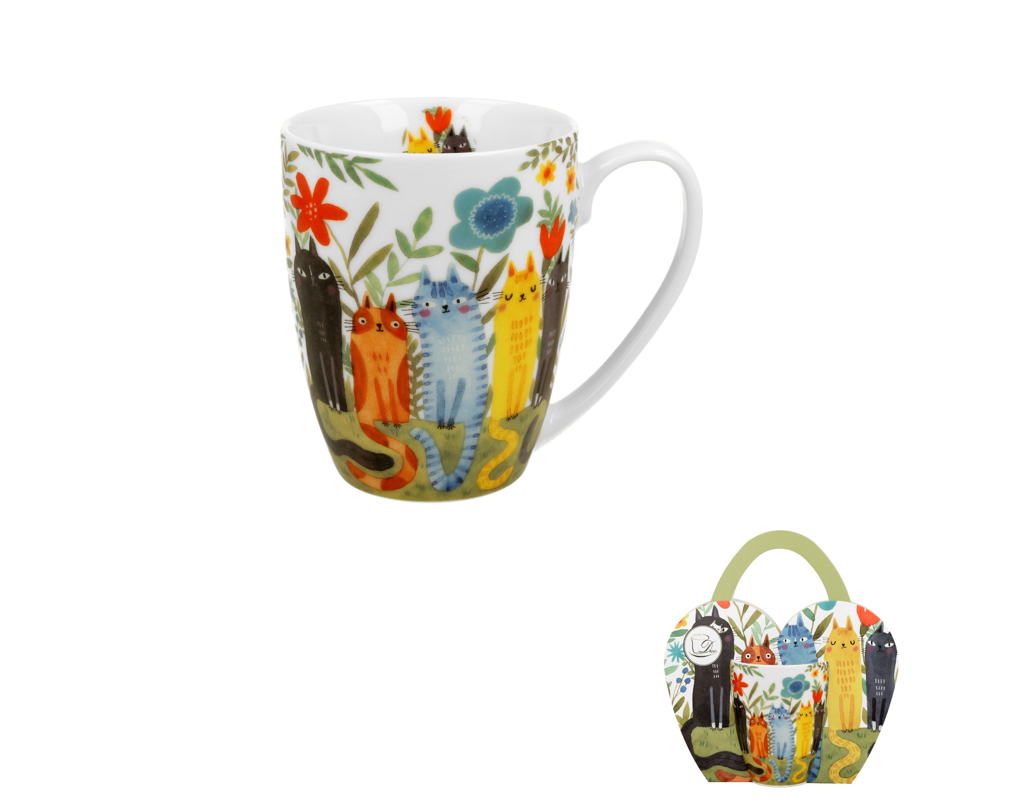 KUBEK DUO KOT KOTY OGRODOWE NA PREZENT 360 ML