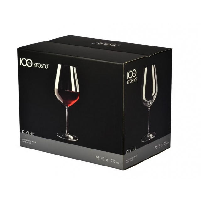 KIELISZKI DO WINA CZERWONEGO XXL DUŻE KROSNO DIVINE 810 ML X 6 SZT