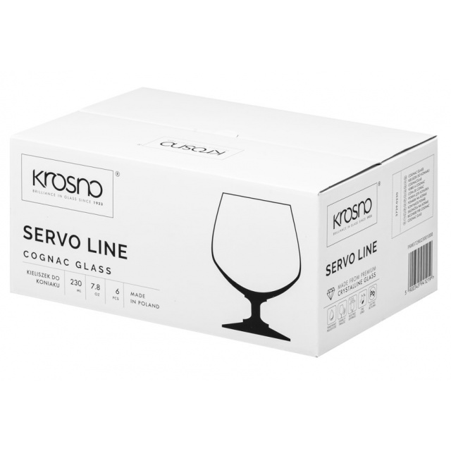 KIELISZKI DO KONIAKU KROSNO SERVO LINE 230 ML X 6 SZT
